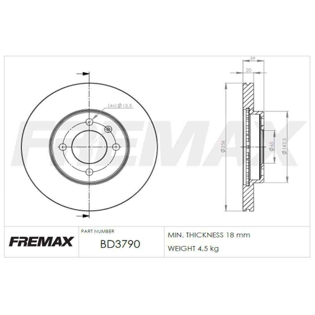 Par de Discos de Freio Ventilado Dianteiro - Fremax - BD3790 - (2)
