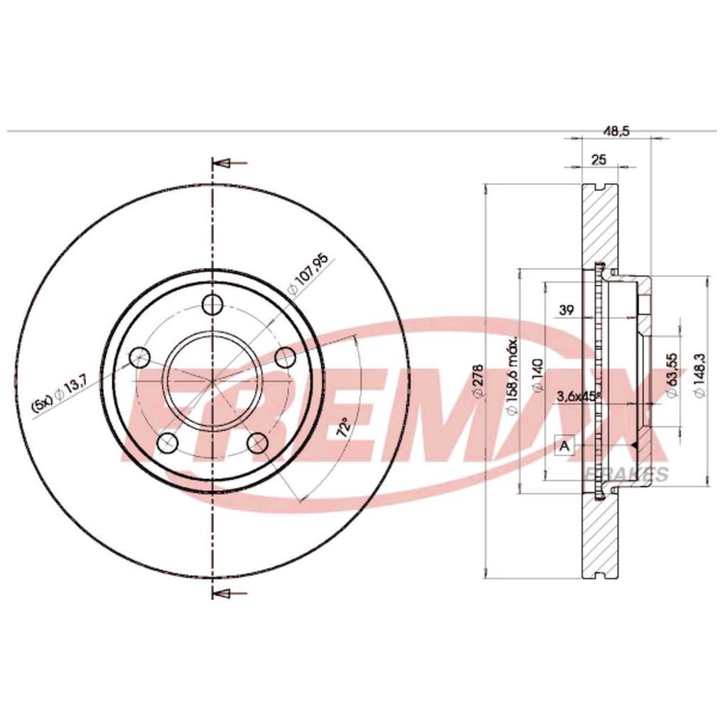 Par de Discos de Freio Ventilado Dianteiro - Fremax - BD3963 - (2)