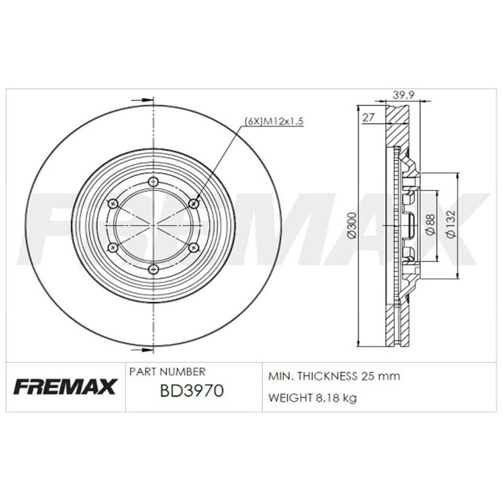 Par de Discos de Freio Ventilado Dianteiro - Fremax - BD3970 - (2)