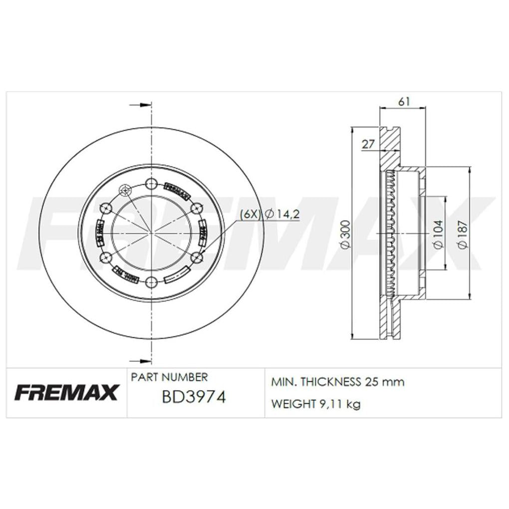 Par de Discos de Freio Ventilado Dianteiro - Fremax - BD3974 - (2)