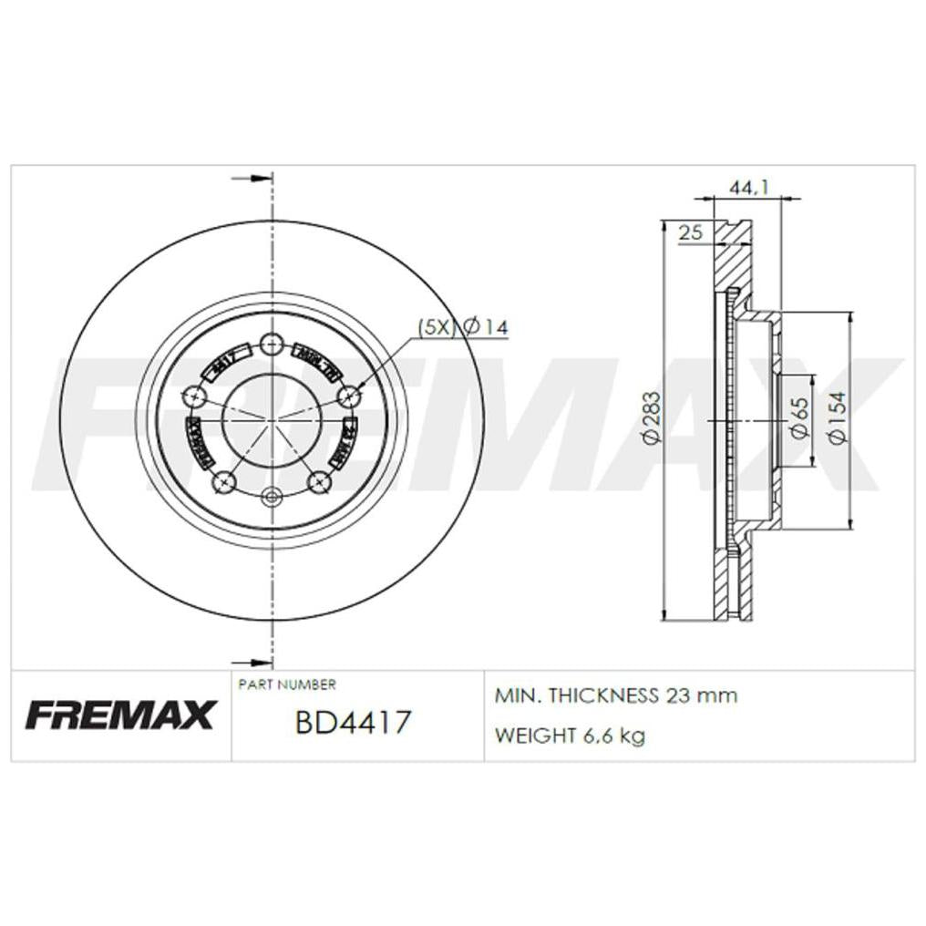 Par de Discos de Freio Ventilado Dianteiro - Fremax - BD4417 - (2)