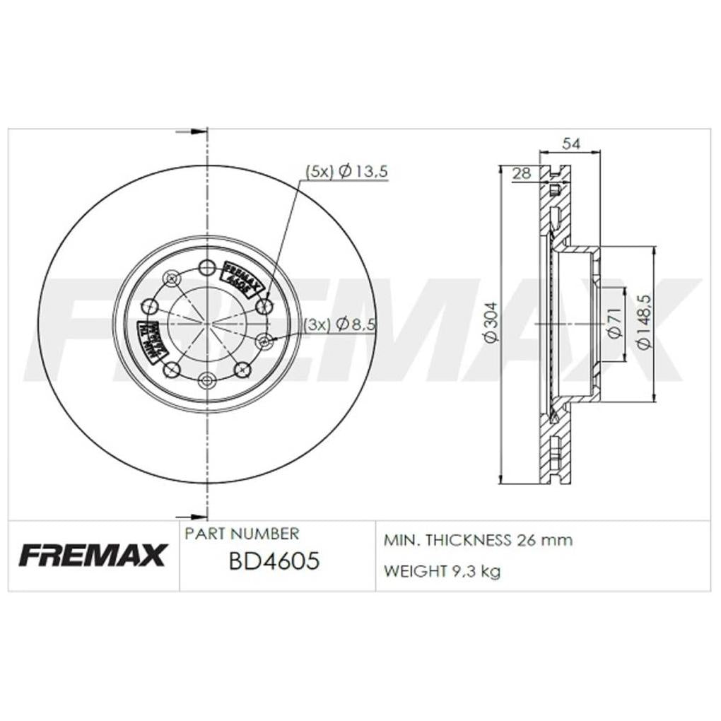 Par de Discos de Freio Ventilado Dianteiro - Fremax - BD4605 - (2)