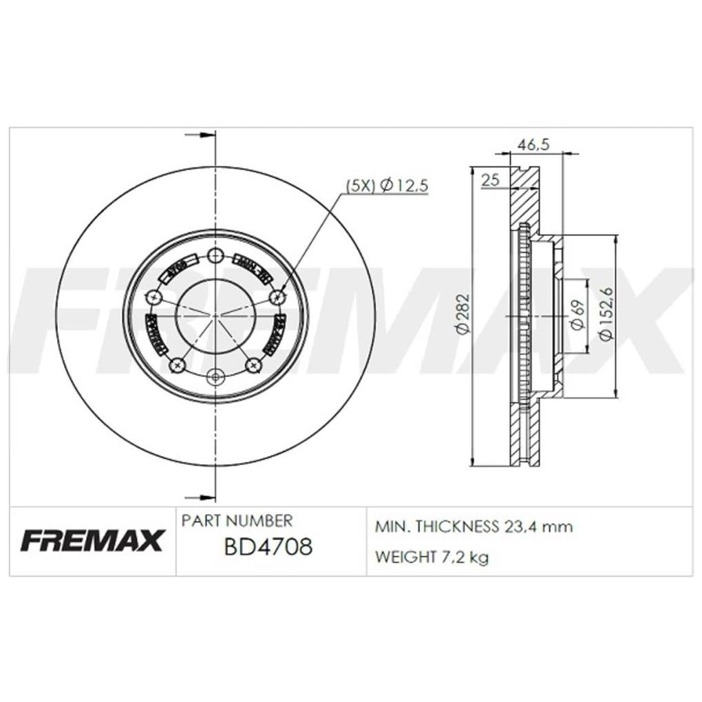 Par de Discos de Freio Ventilado Dianteiro - Fremax - BD4708 - (2)
