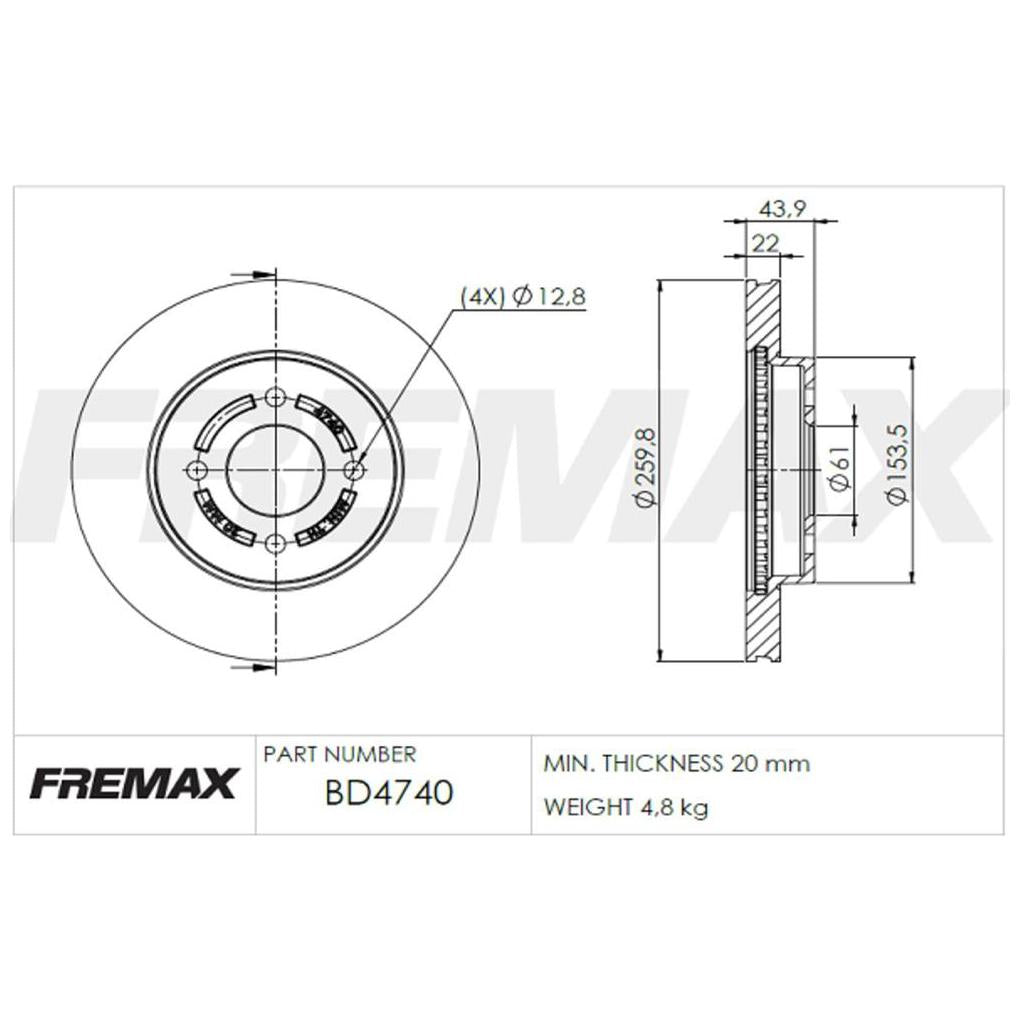 Par de Discos de Freio Ventilado Dianteiro - Fremax - BD4740 - (2)