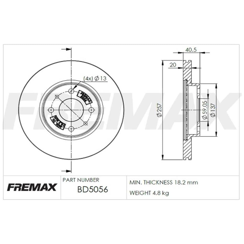 Par de Discos de Freio Ventilado Dianteiro - Fremax - BD5056 - (2)