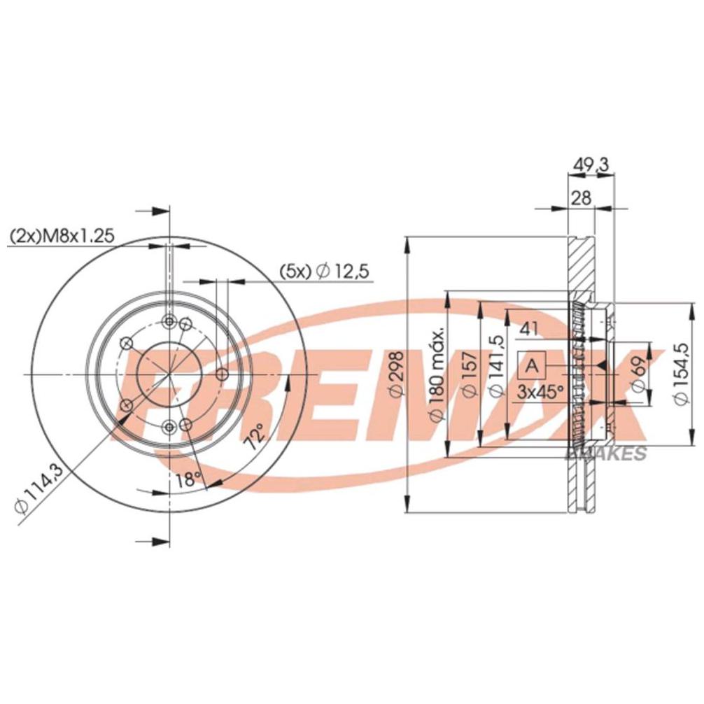 Par de Discos de Freio Ventilado Dianteiro - Fremax - BD5107 - (2)