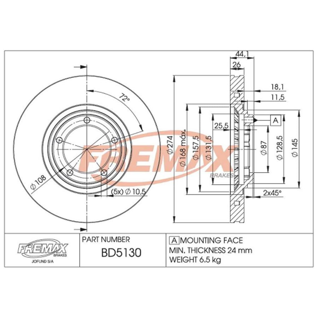 Par de Discos de Freio Ventilado Dianteiro - Fremax - BD5130 - (2)