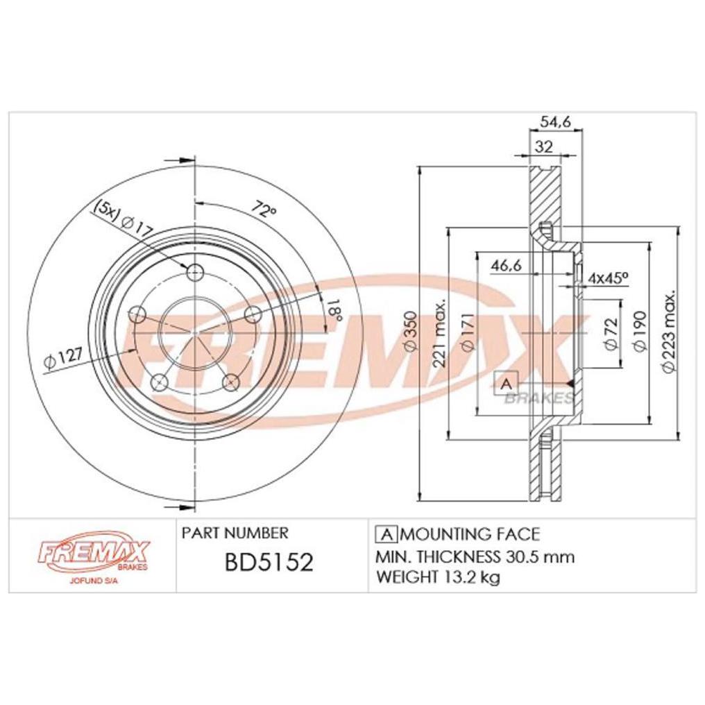Par de Discos de Freio Ventilado Dianteiro - Fremax - BD5152 - (4)