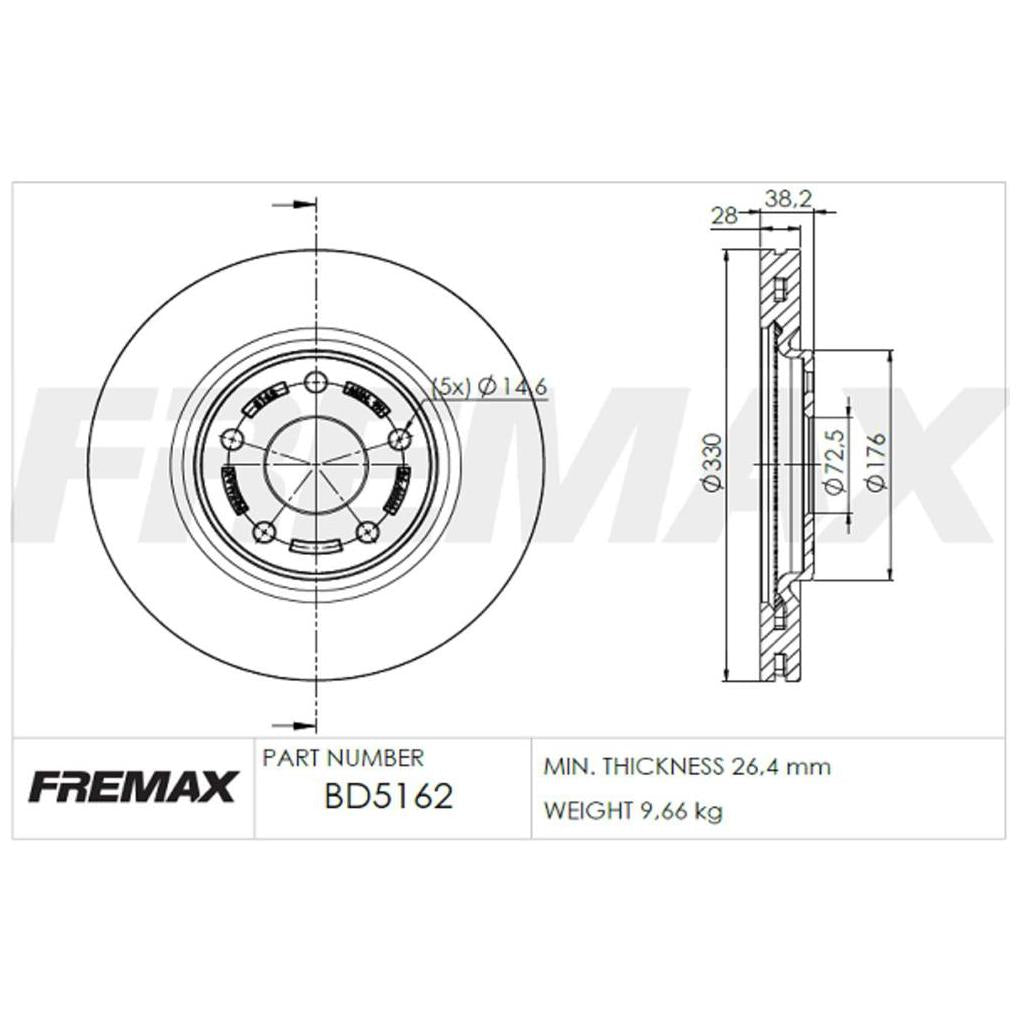 Disco de Freio Ventilado Dianteiro 1 Unidade - Fremax - BD5162 - (2)