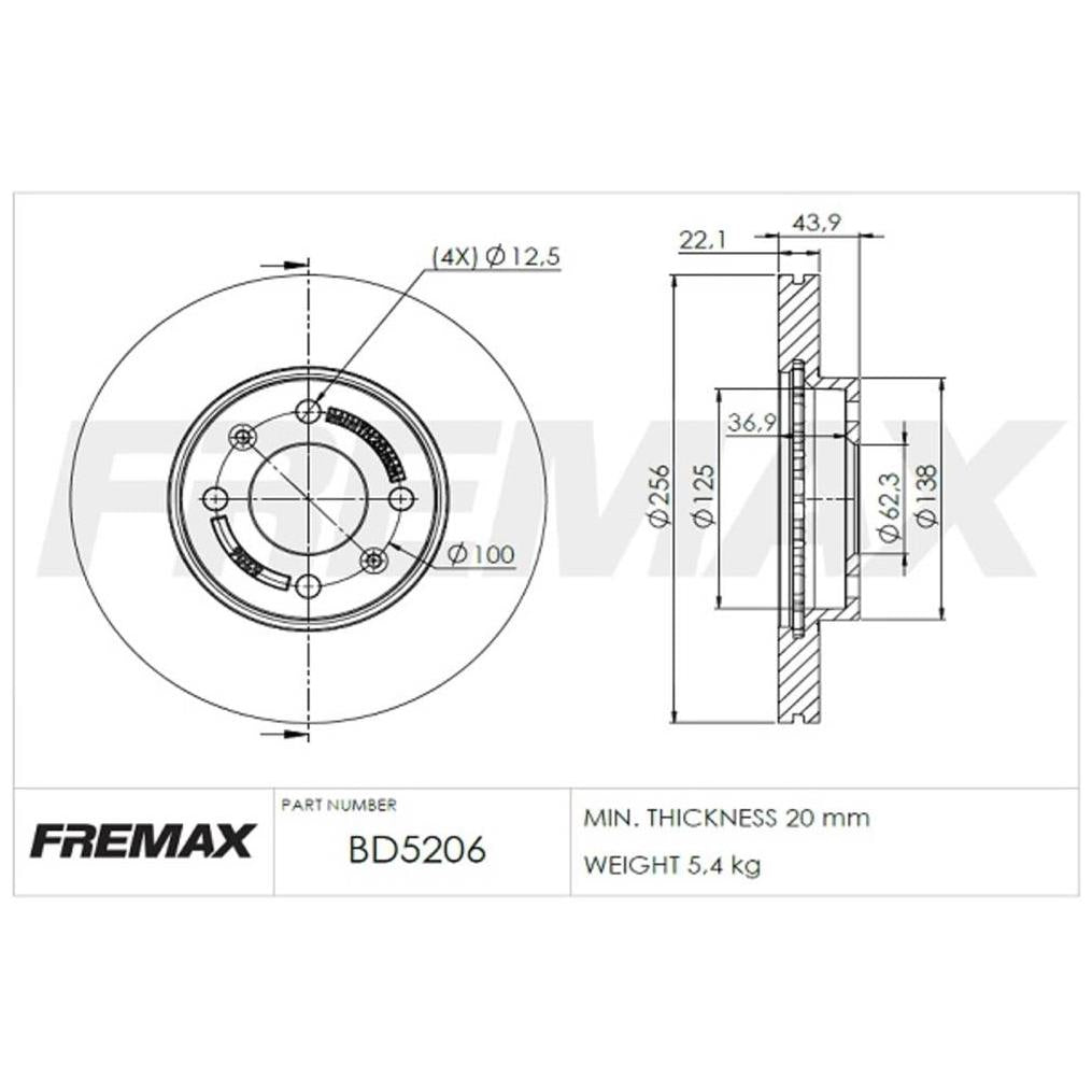 Par de Discos de Freio Ventilado Dianteiro - Fremax - BD5206 - (2)