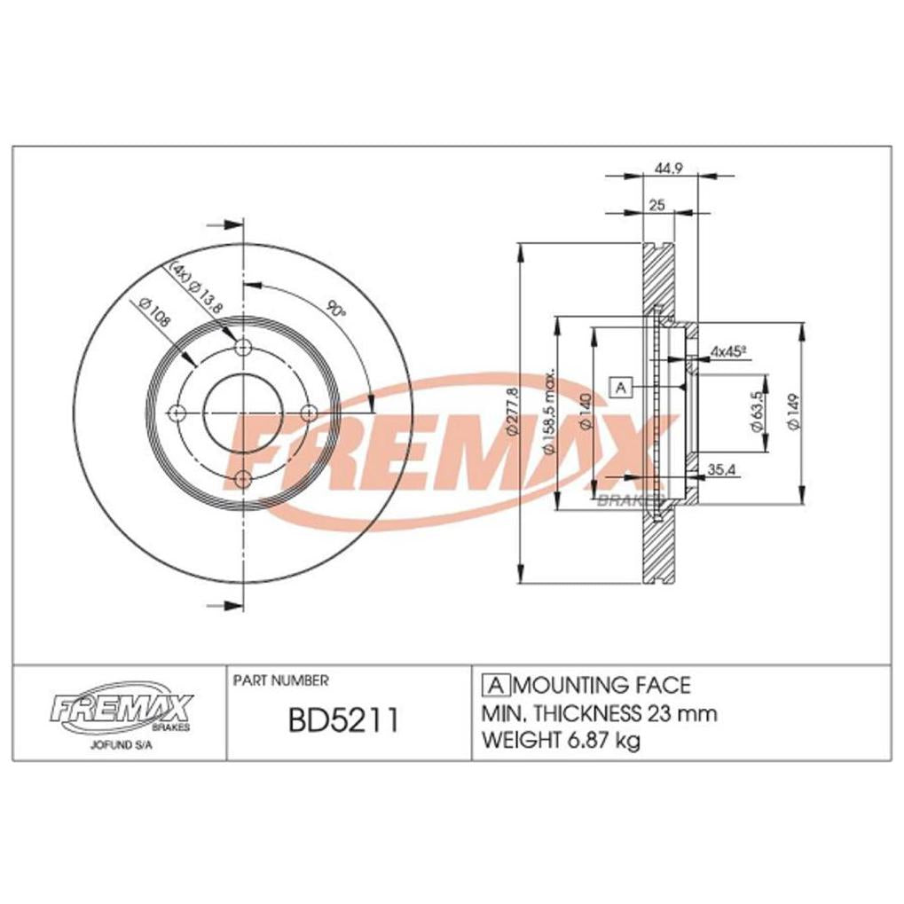 Par de Discos de Freio Ventilado Dianteiro - Fremax - BD5211 - (2)
