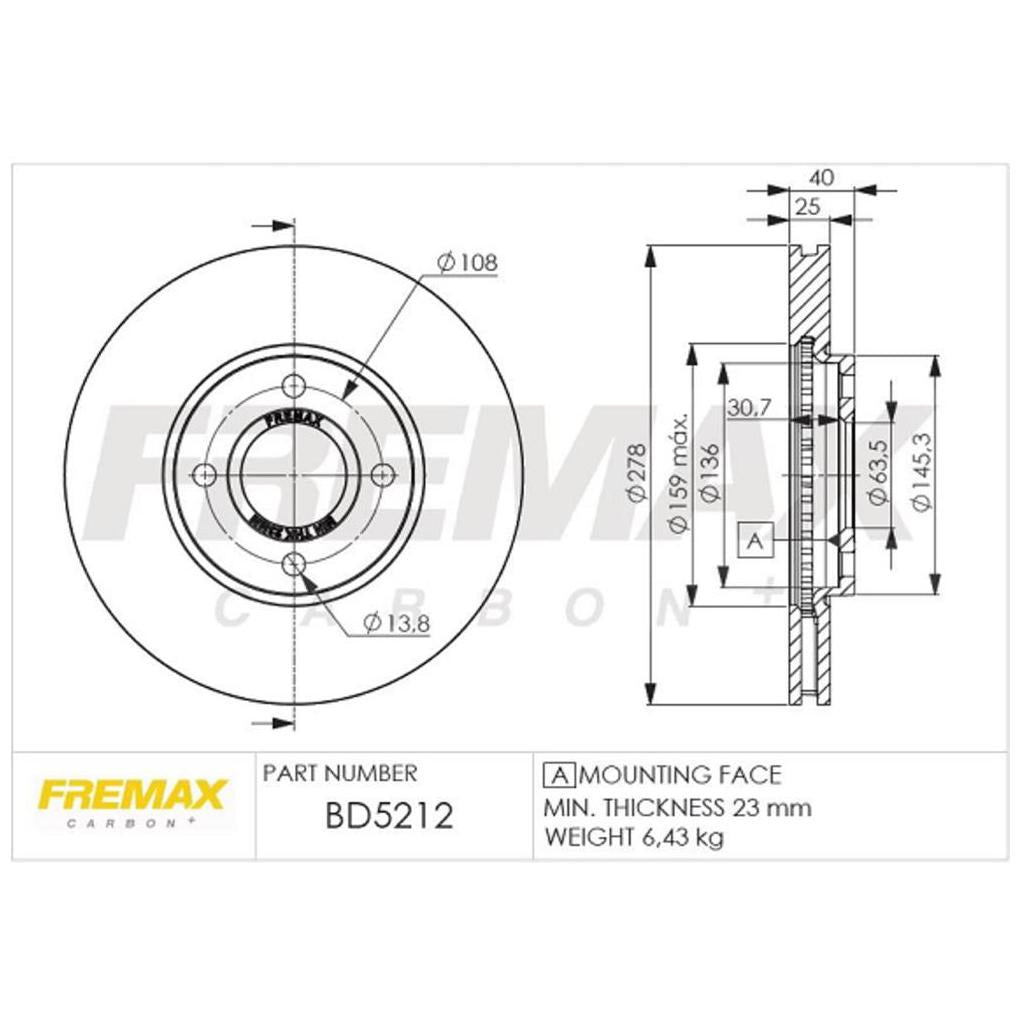 Par de Discos de Freio Ventilado Dianteiro - Fremax - BD5212 - (2)