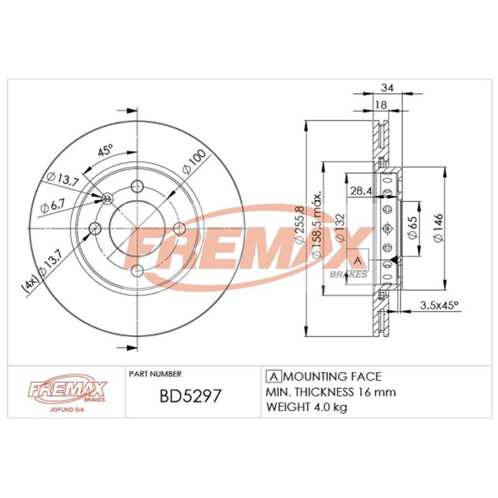 Par de Discos de Freio Ventilado Dianteiro - Fremax - BD5297 - (2)