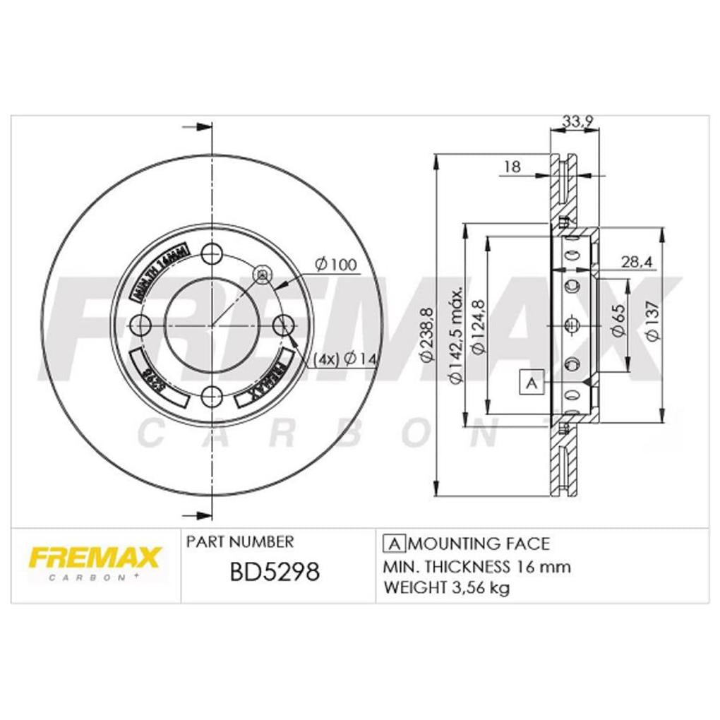 Par de Discos de Freio Ventilado Dianteiro - Fremax - BD5298 - (2)