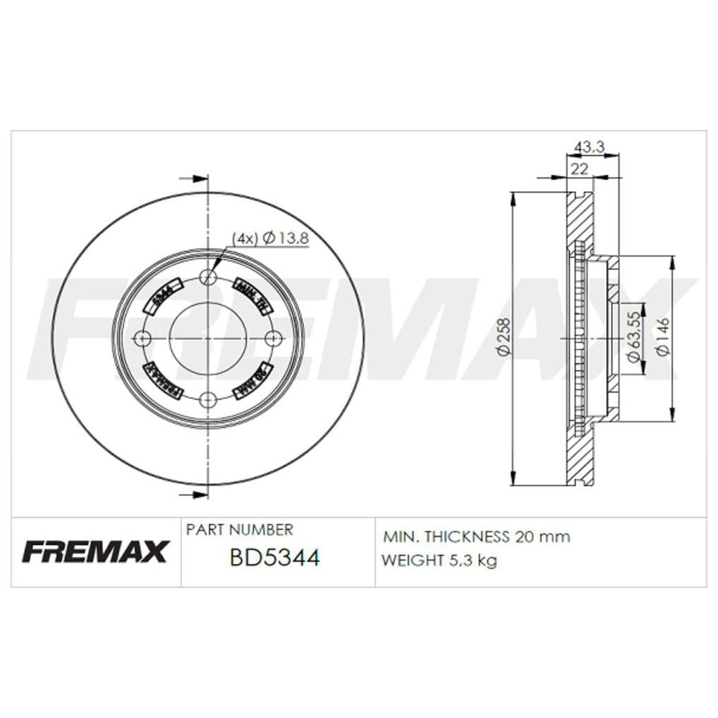 Par de Discos de Freio Ventilado Dianteiro - Fremax - BD5344 - (2)