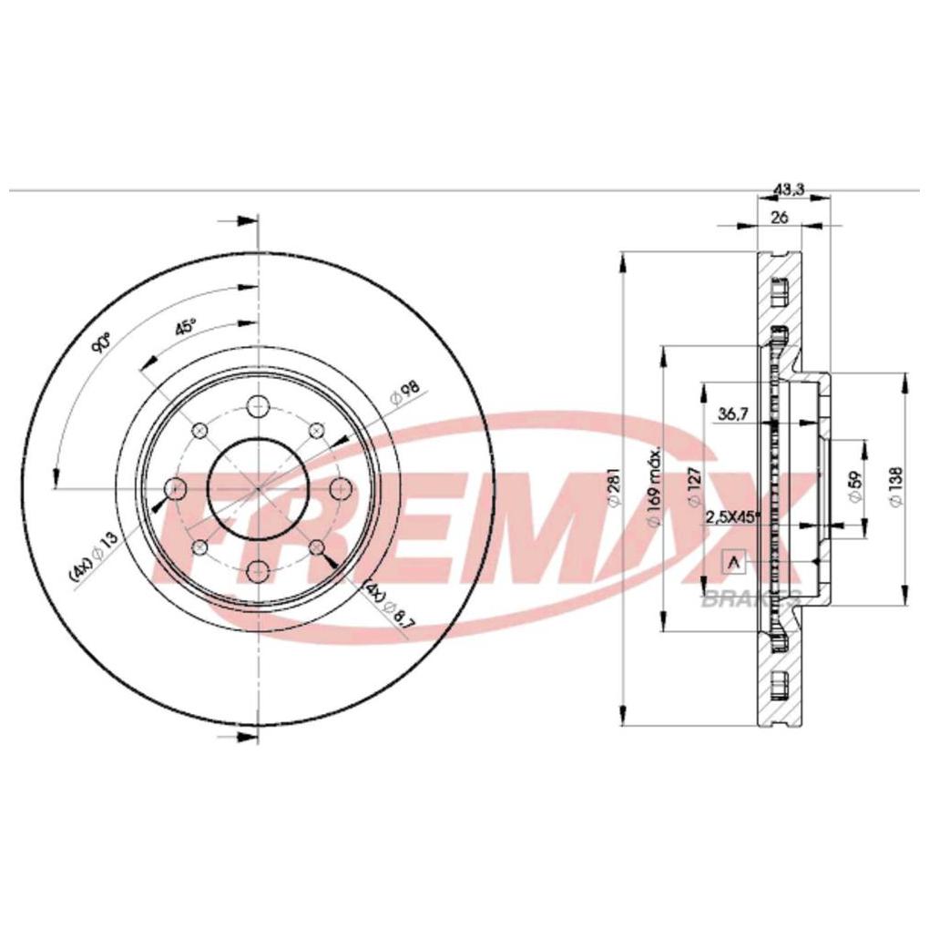 Par de Discos de Freio Ventilado Dianteiro - Fremax - BD5546 - (2)