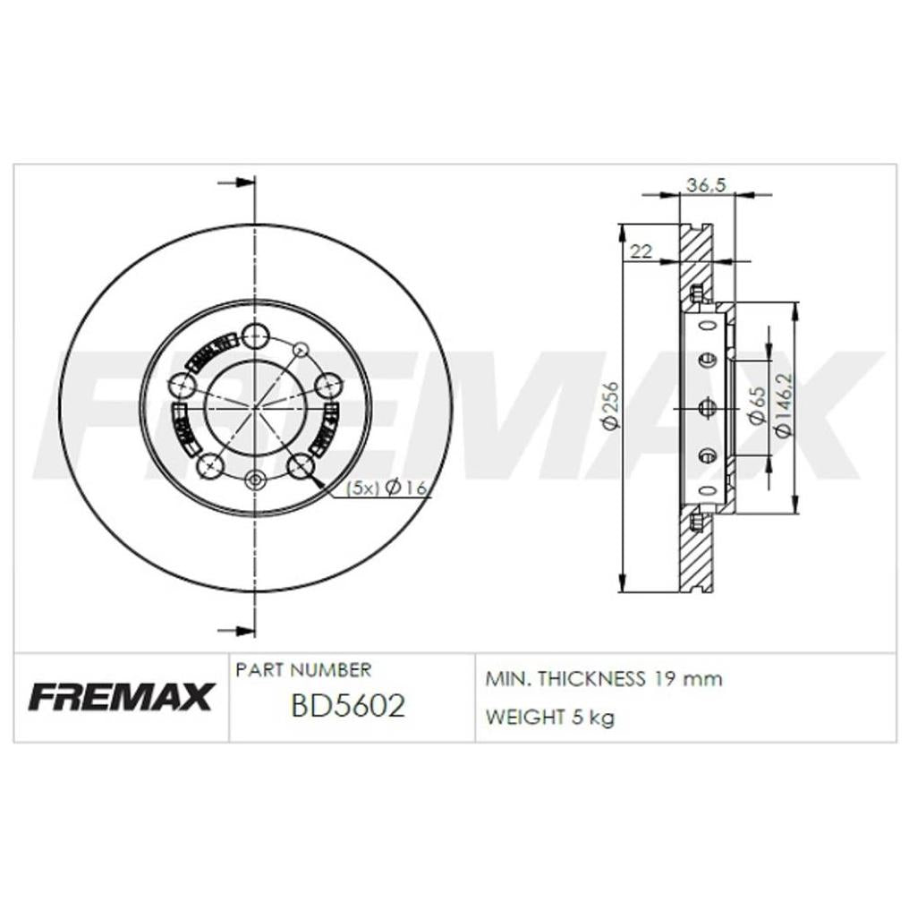 Par de Discos de Freio Ventilado Dianteiro - Fremax - BD5602 - (2)