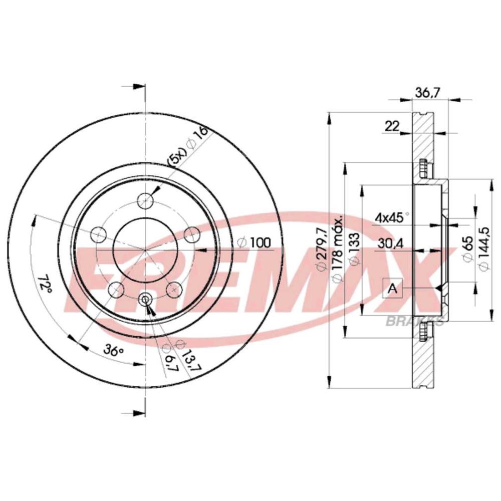 Par de Discos de Freio Ventilado Dianteiro - Fremax - BD5603 - (2)