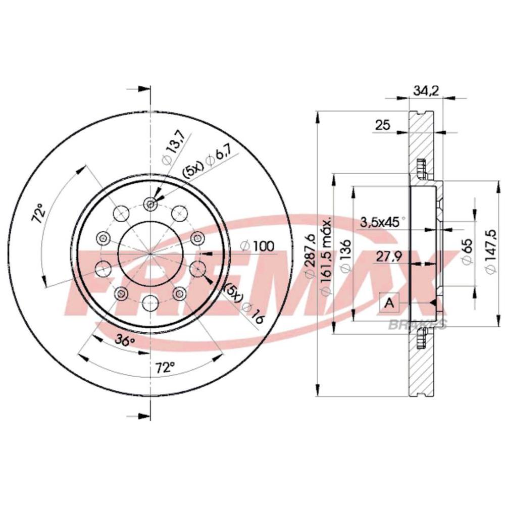 Par de Discos de Freio Ventilado Dianteiro - Fremax - BD5604 - (2)