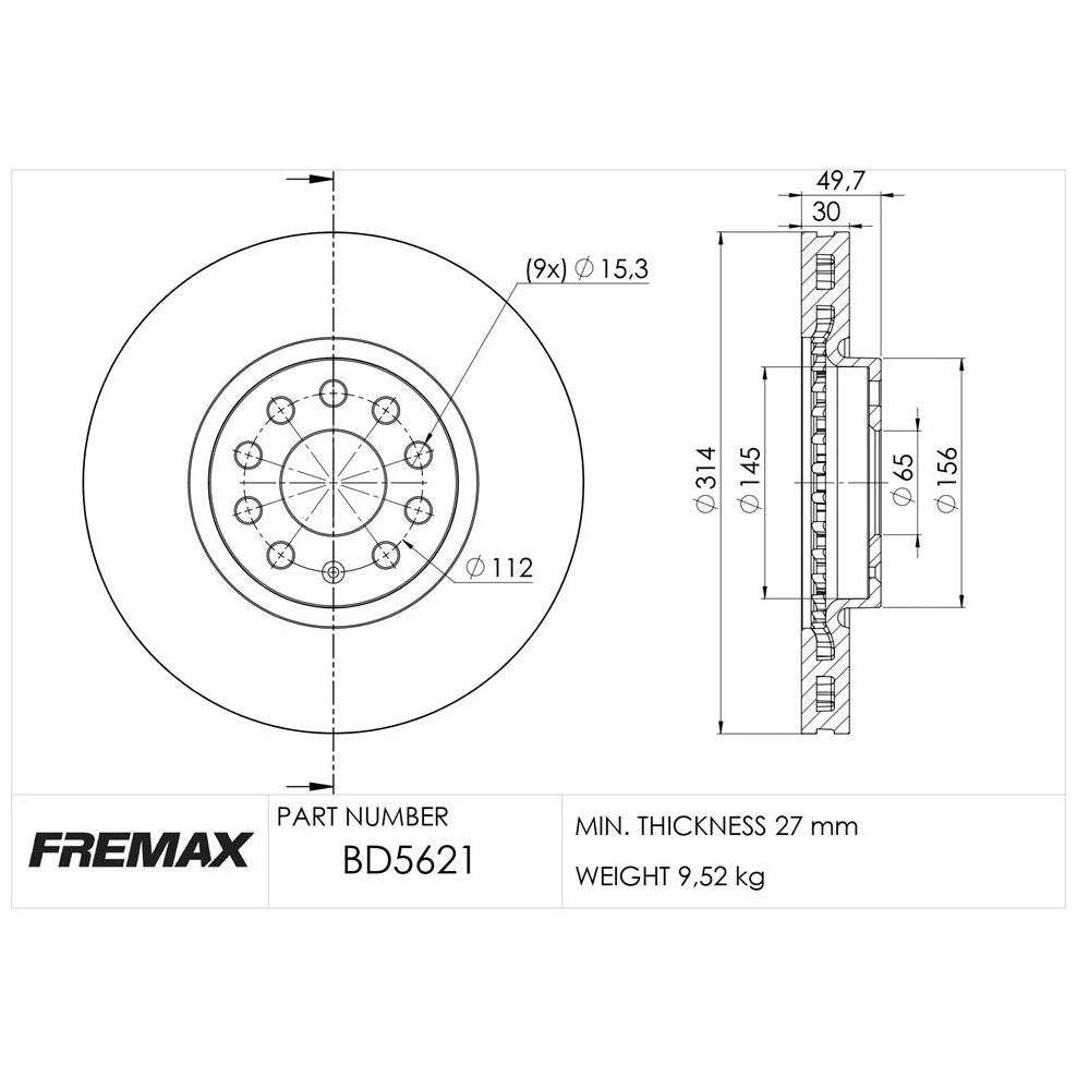Par de Discos de Freio Ventilado Dianteiro - Fremax - BD5621 - (2)