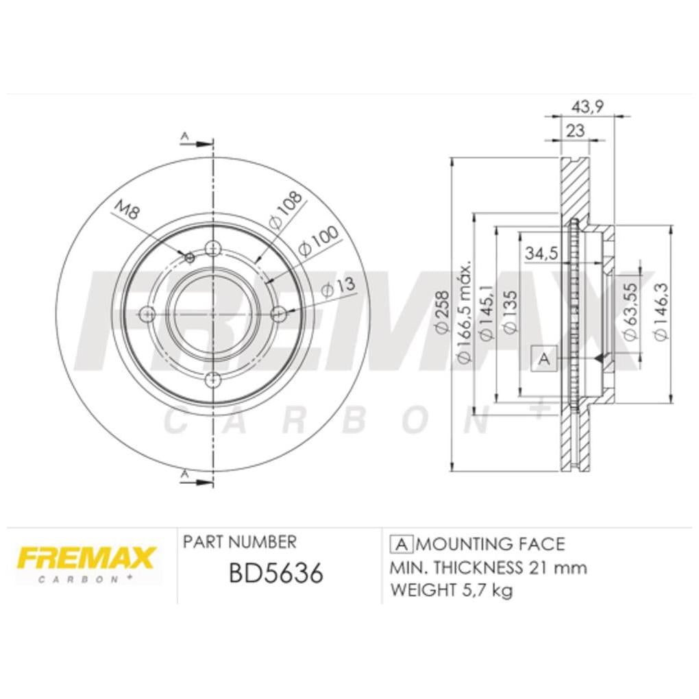 Par de Discos de Freio Ventilado Dianteiro - Fremax - BD5636 - (2)