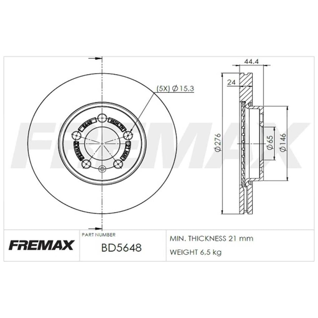 Par de Discos de Freio Ventilado Dianteiro - Fremax - BD5648 - (2)