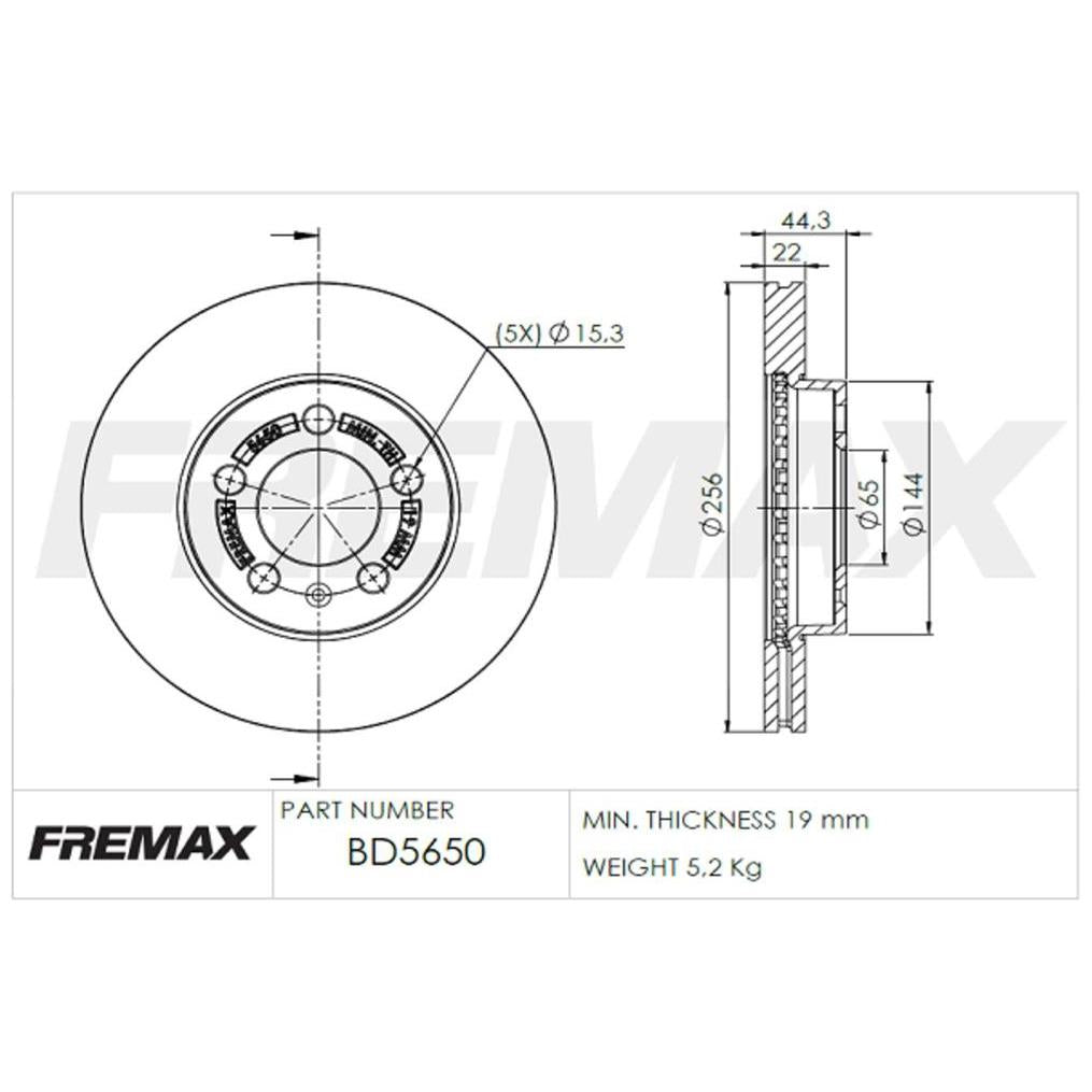 Par de Discos de Freio Ventilado Dianteiro - Fremax - BD5650 - (2)