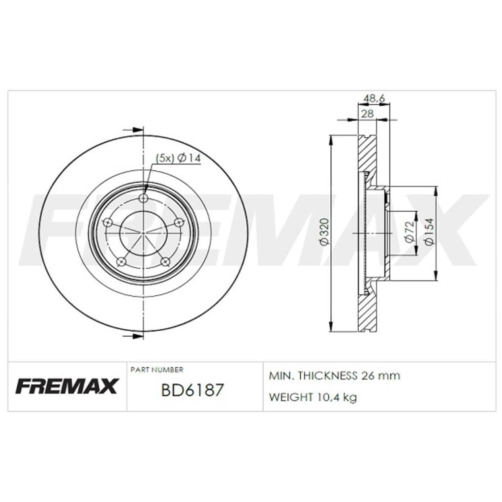 Par de Discos de Freio Ventilado Dianteiro - Fremax - BD6187 - (4)
