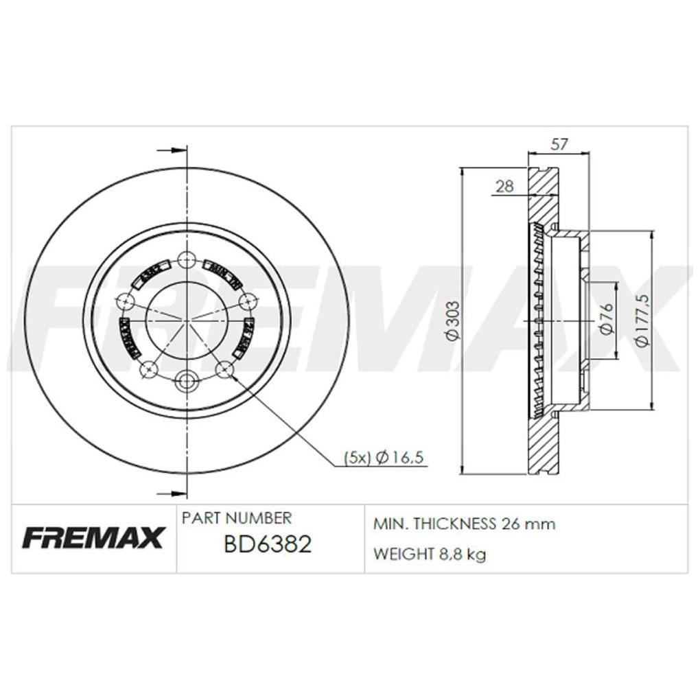 Par de Discos de Freio Ventilado Dianteiro - Fremax - BD6382 - (2)