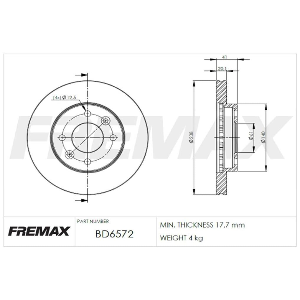 Par de Discos de Freio Ventilado Dianteiro - Fremax - BD6572 - (2)