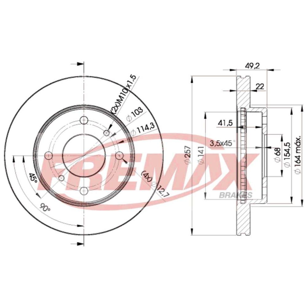 Par de Discos de Freio Ventilado Dianteiro - Fremax - BD7101 - (2)