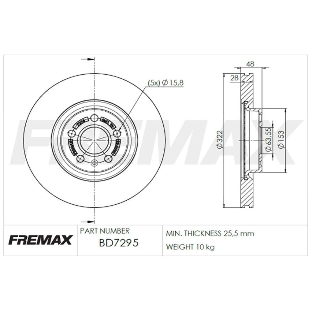 Par de Discos de Freio Ventilado Dianteiro - Fremax - BD7295 - (4)