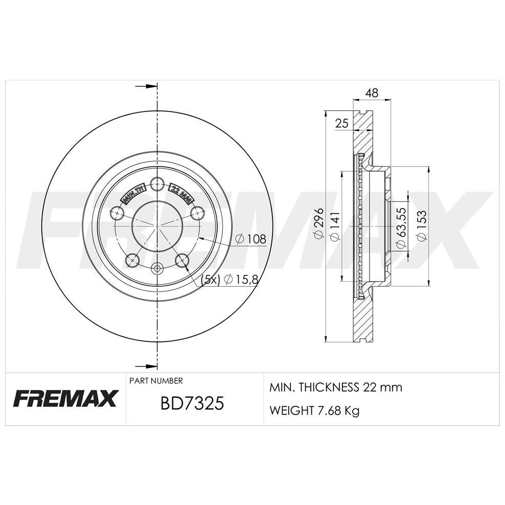 Par de Discos de Freio Ventilado Dianteiro - Fremax - BD7325 - (2)
