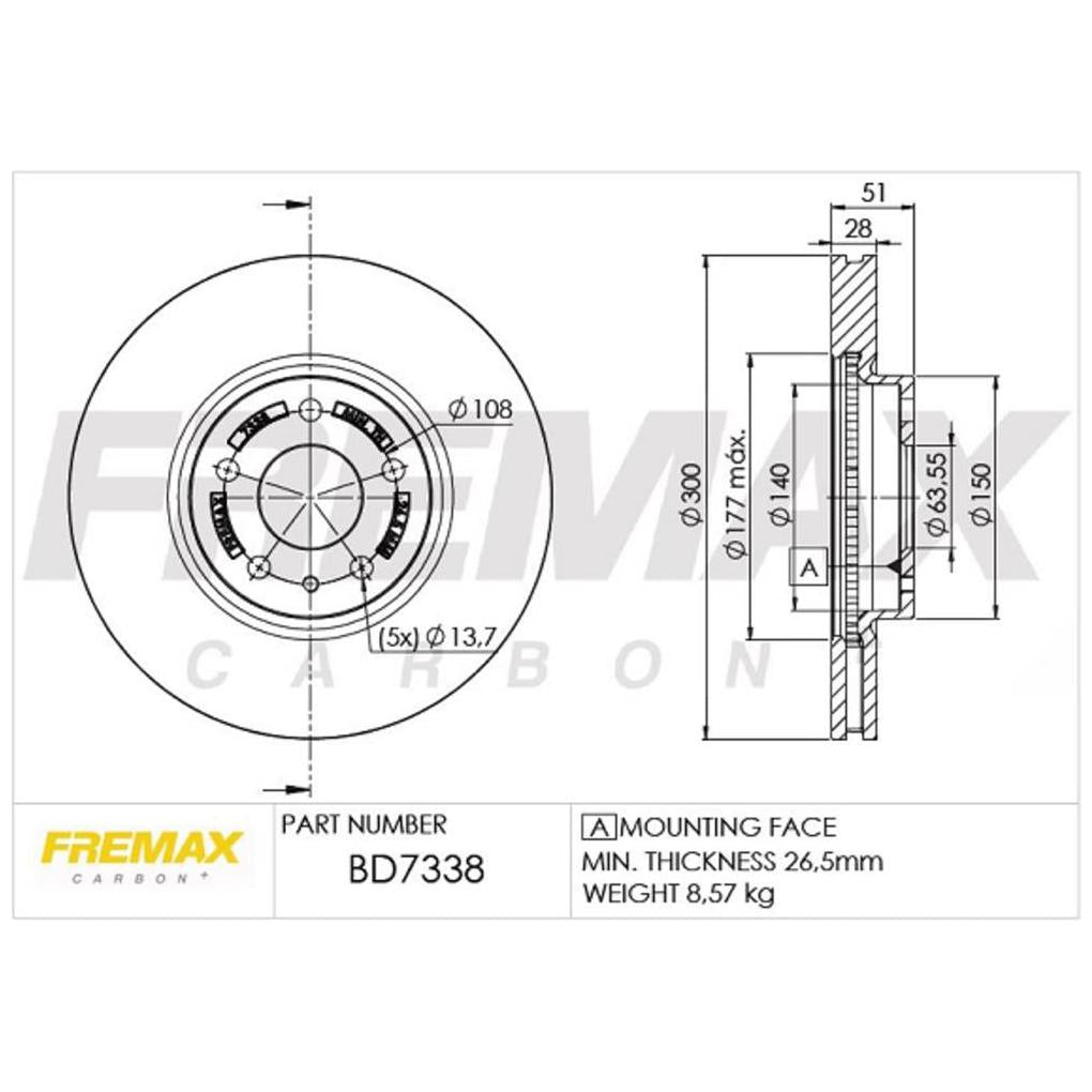 Par de Discos de Freio Ventilado Dianteiro - Fremax - BD7338 - (2)