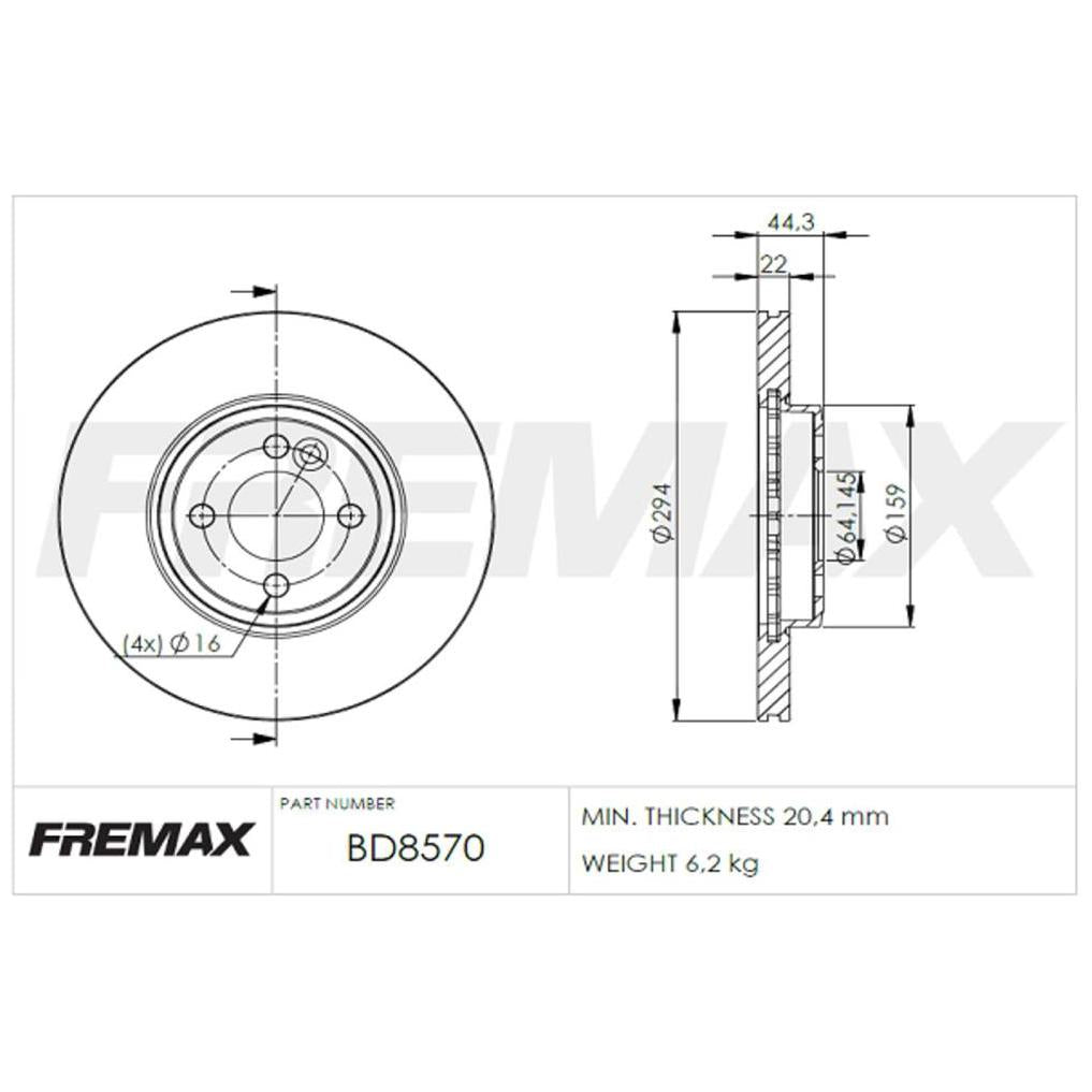Par de Discos de Freio Ventilado Dianteiro - Fremax - BD8570 - (2)
