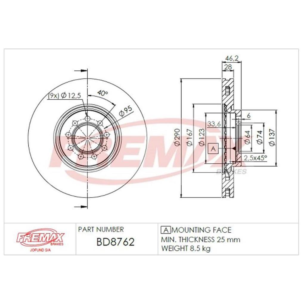 Par de Discos de Freio Ventilado Dianteiro - Fremax - BD8762 - (2)