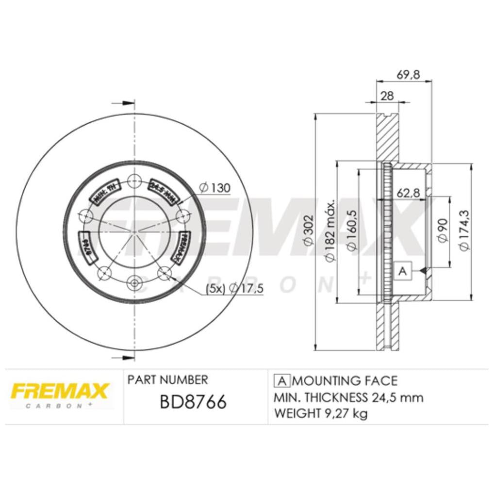 Par de Discos de Freio Ventilado Dianteiro - Fremax - BD8766 - (2)
