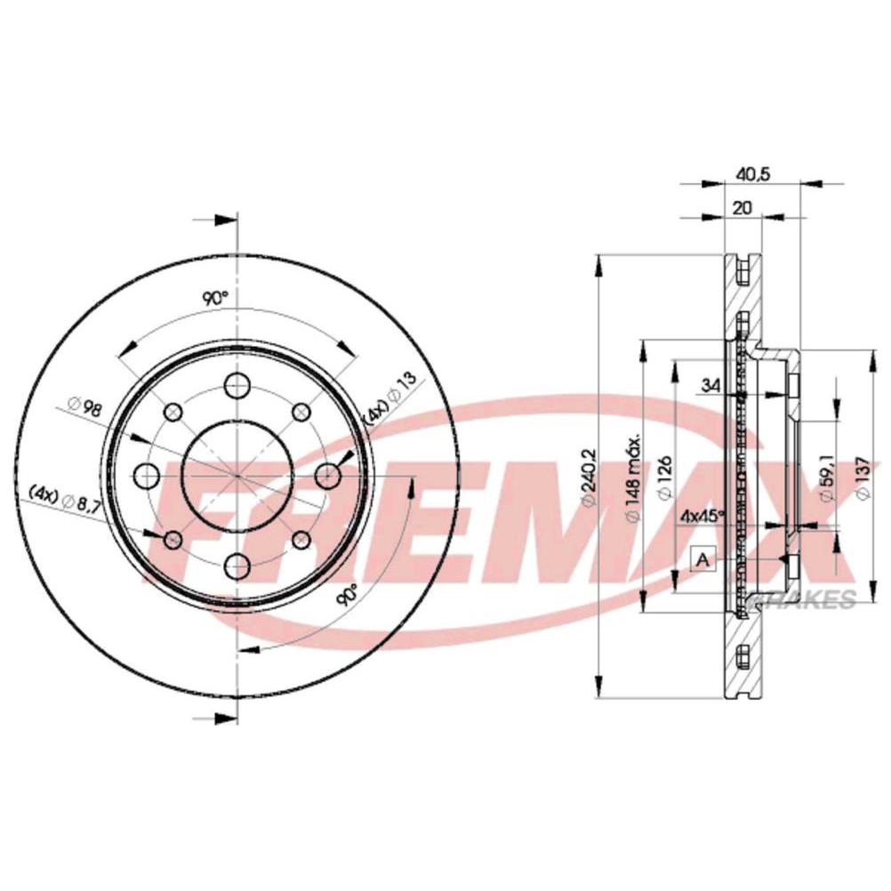 Par de Discos de Freio Ventilado Dianteiro - Fremax - BD8929 - (2)