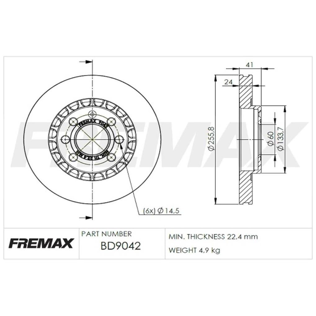 Par de Discos de Freio Ventilado Dianteiro - Fremax - BD9042 - (2)