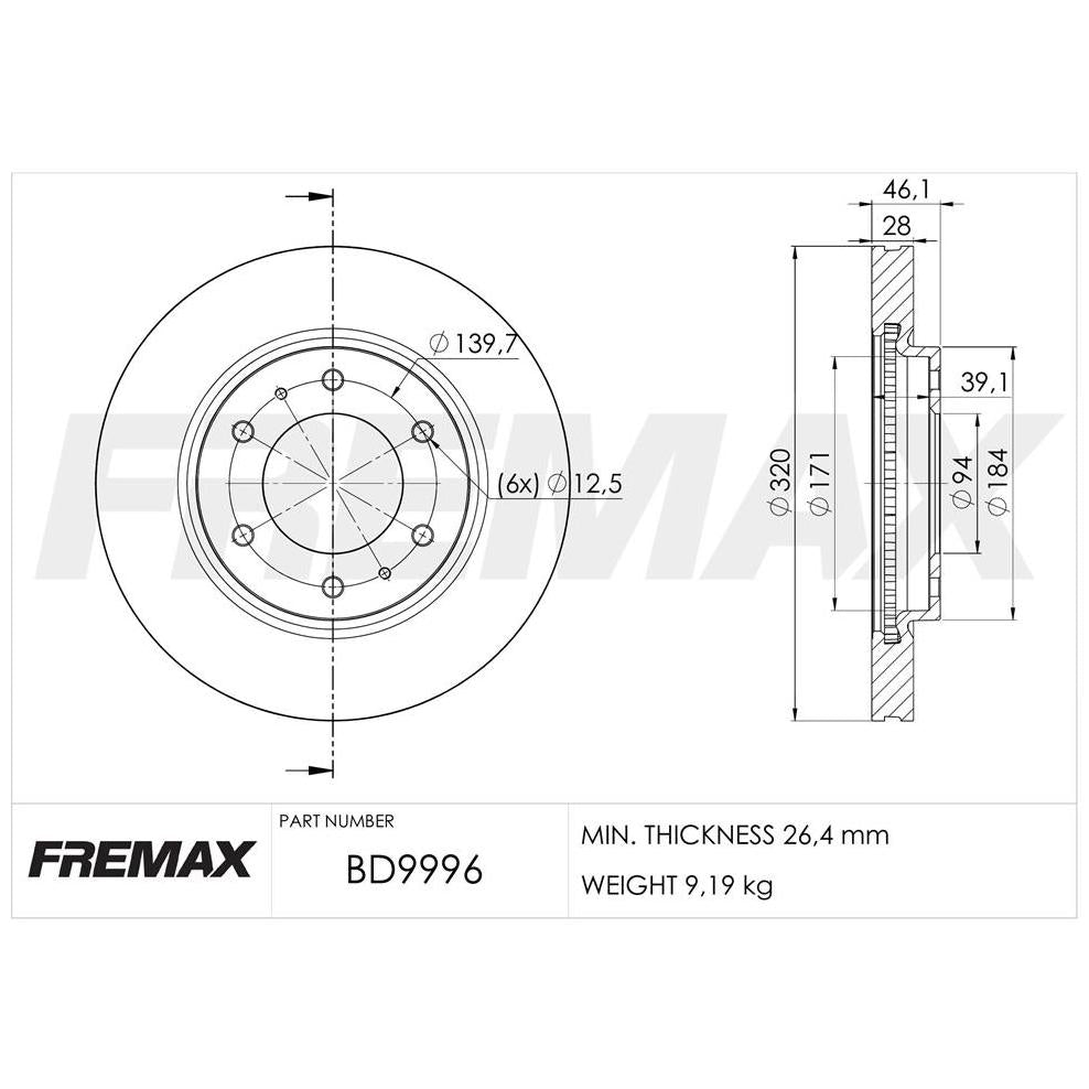 Par de Discos de Freio Ventilado Dianteiro - Fremax - BD9996 - (2)