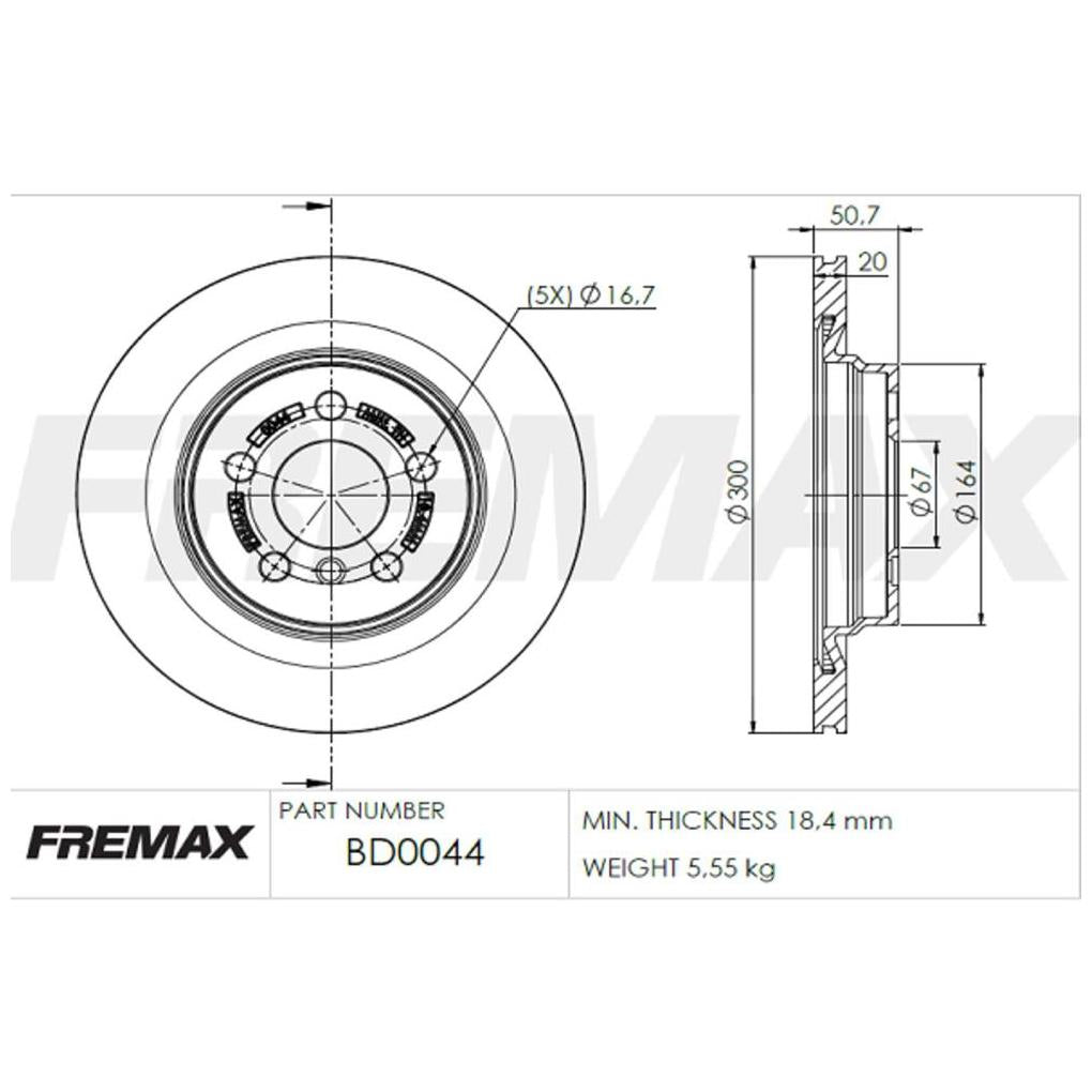 Par de Discos de Freio Ventilado Traseiro - Fremax - BD0044 - (2)