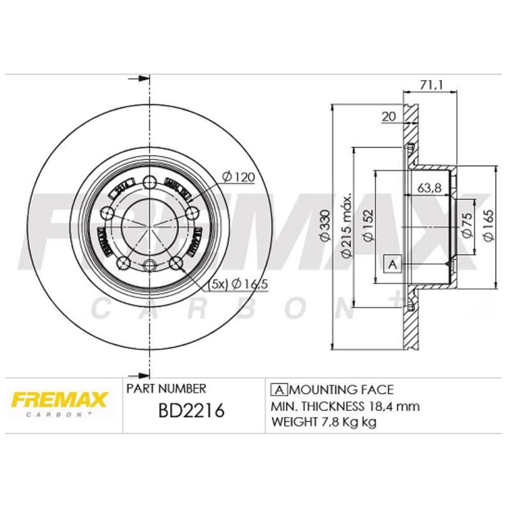 Par de Discos de Freio Ventilado Traseiro - Fremax - BD2216 - (2)