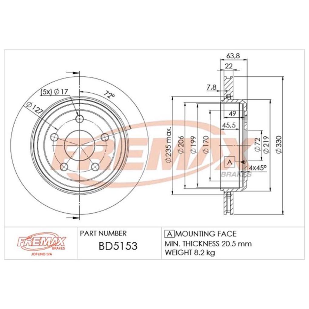 Par de Discos de Freio Ventilado Traseiro - Fremax - BD5153 - (2)