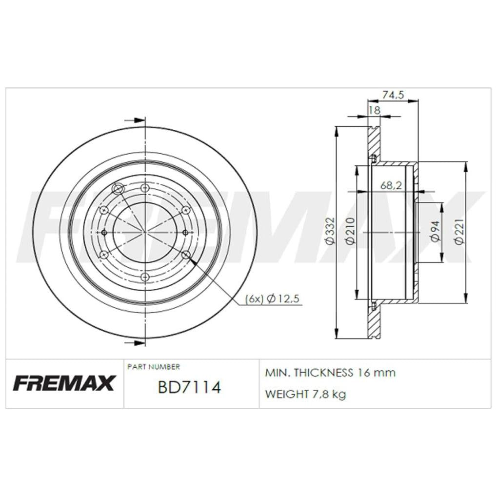 Par de Discos de Freio Ventilado Traseiro - Fremax - BD7114 - (2)