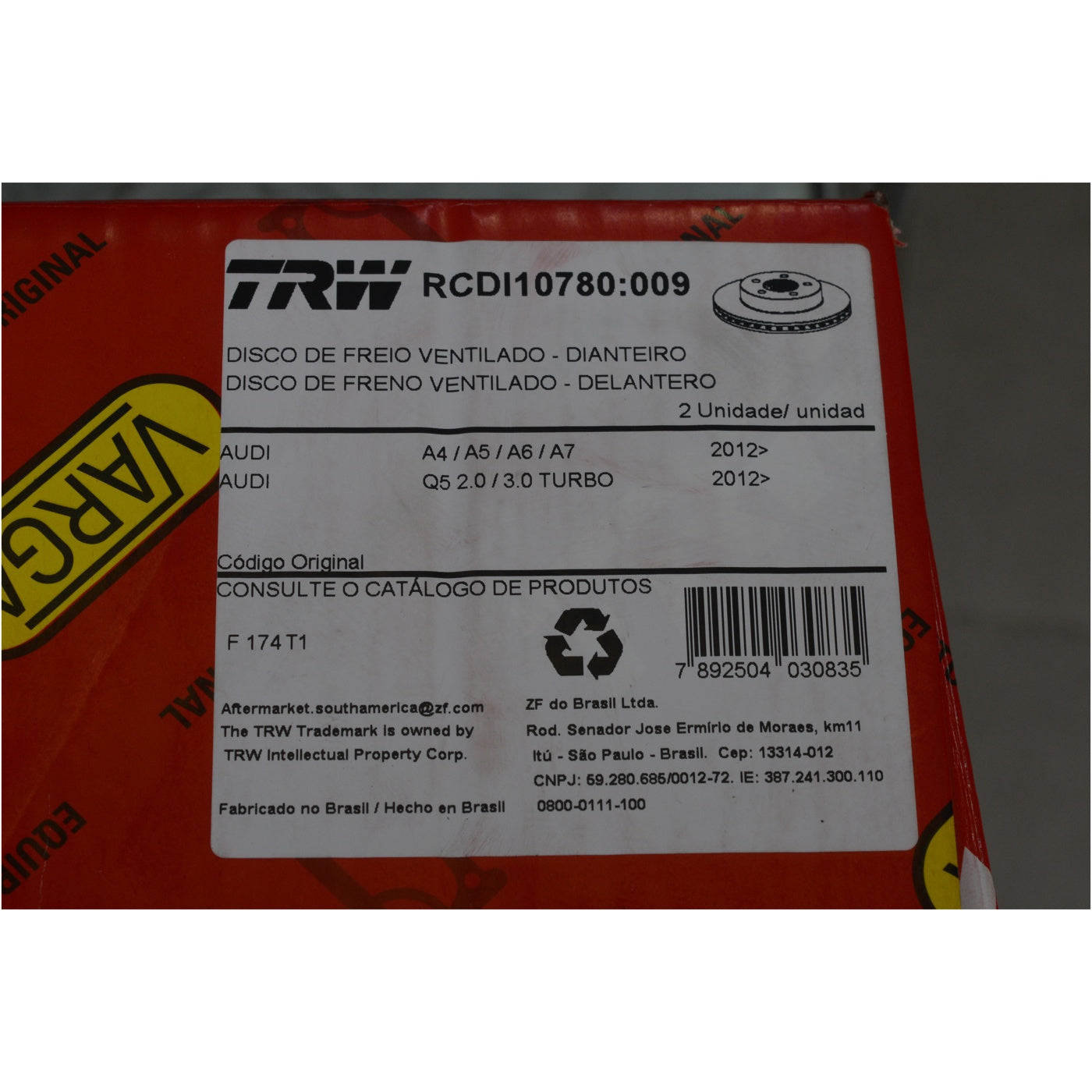 Par Disco de Freio Dianteiro - TRW - RCDI10780 - (3)