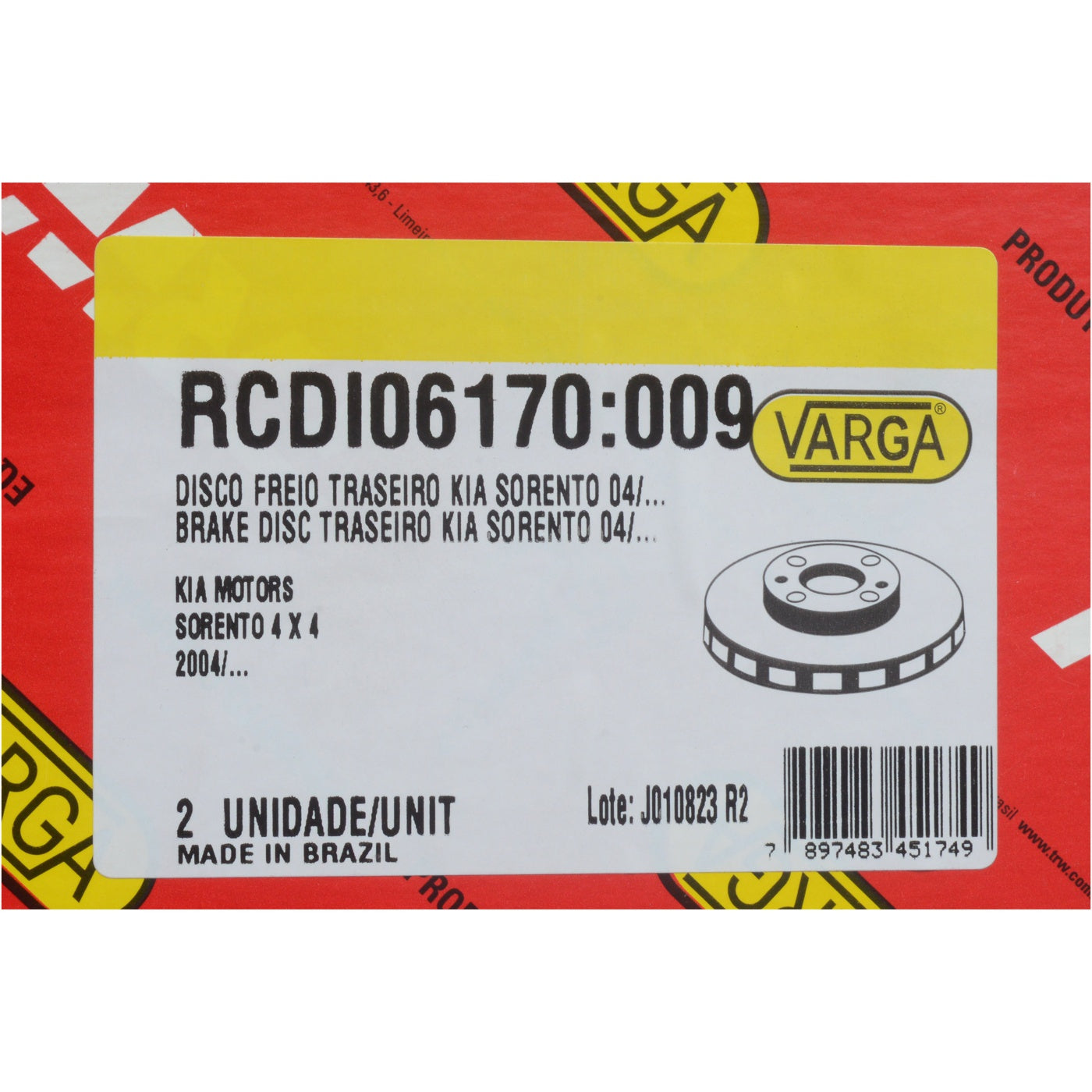 Par Disco de Freio Traseiro - TRW - RCDI06170 - (5)