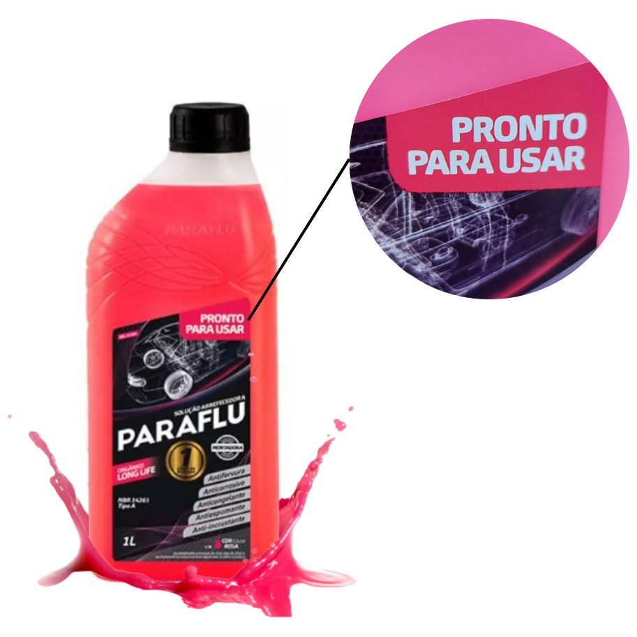 Aditivo para Radiador Rosa Paraflu Montadora Orgânico Pronto para Uso 1 Litro - Paraflu - 10-3051 - (3)