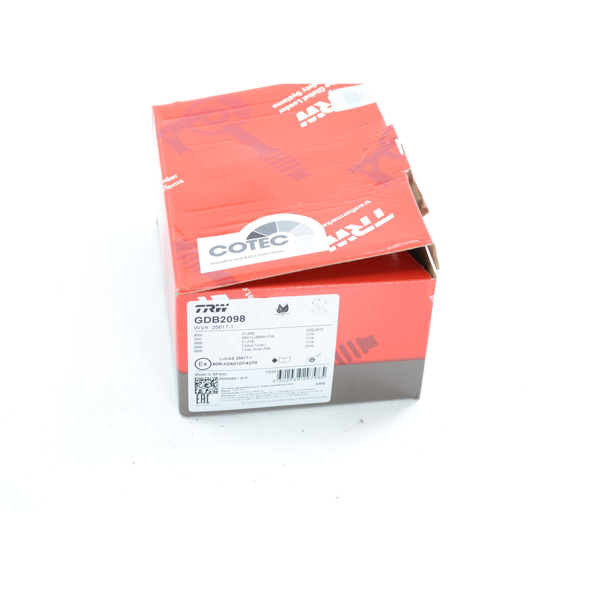 Pastilhas Freio Antirruído Cotec - TRW - GDB2098 - (2)