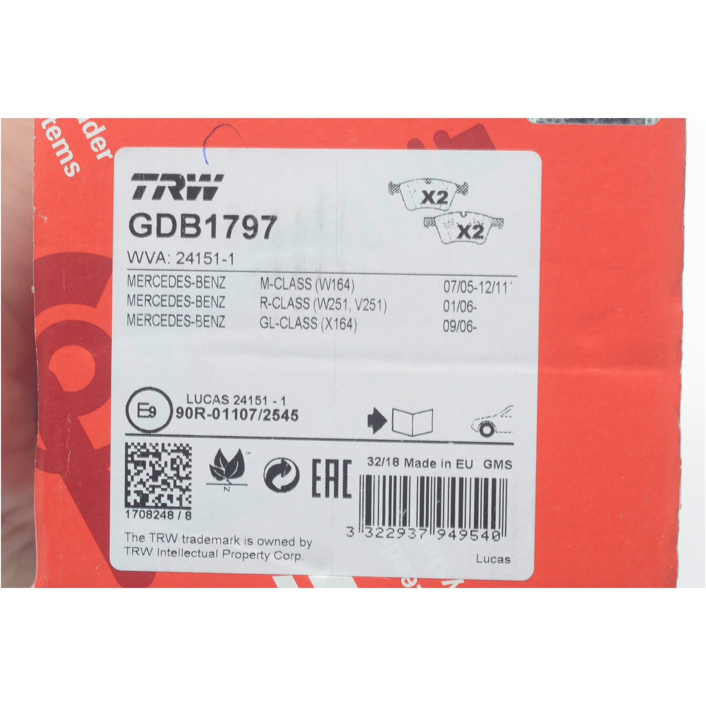 Pastilhas Freio Dianteira Antirruído Cotec - TRW - GDB1797 - (12)