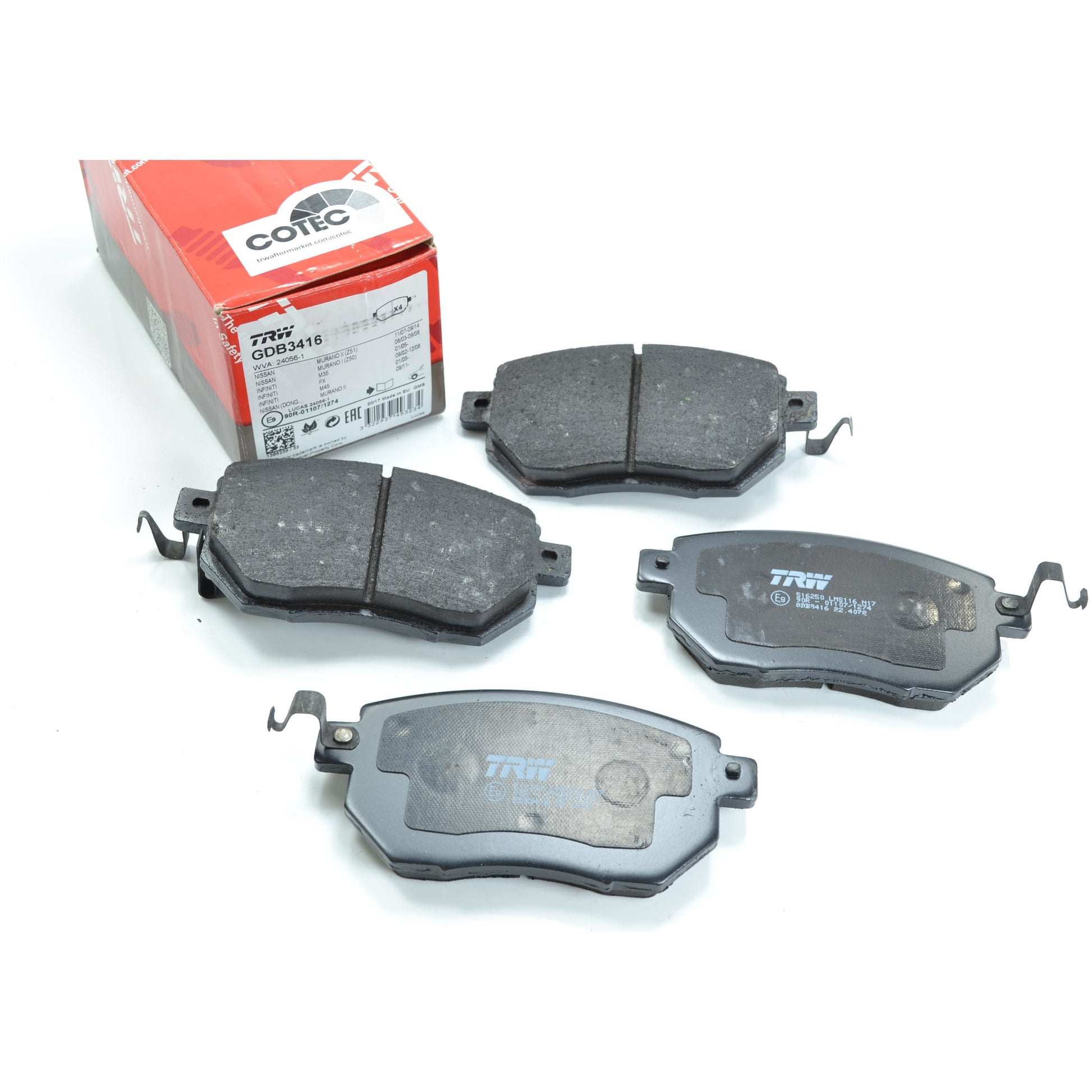 Pastilhas Freio Dianteira Antirruído Cotec - TRW - GDB3416 - (1)